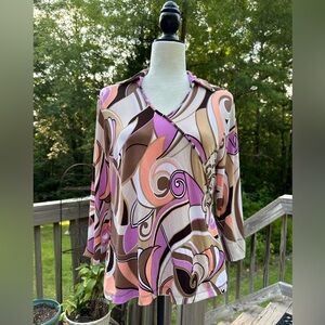 Investments Purple/Brown Swirl Top